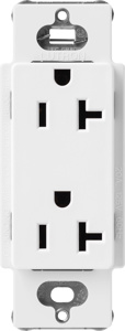 Lutron Duplex Receptacles 20 A 125 V 5-20R Satin Colors® Indoor use only Snow