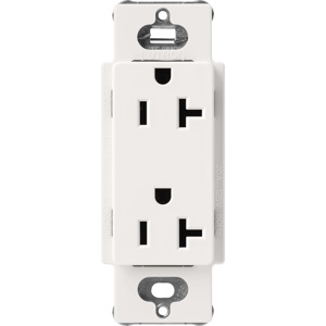 Lutron Duplex Receptacles 20 A 125 V 5-20R Commercial/Residential Satin Colors® Indoor use only Architectural White