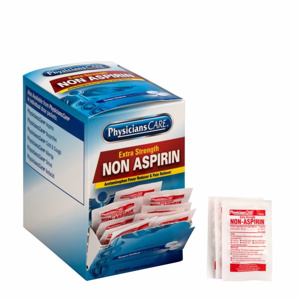 Physicians Care Non-aspirin Pain Relievers Acetaminophen 500 mg 2 Caplets per Pack, 50 Packets per Box Coated