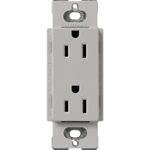 Lutron Duplex Receptacles 15 A 125 V 5-15R Commercial/Residential Satin Colors® Indoor use only Pebble