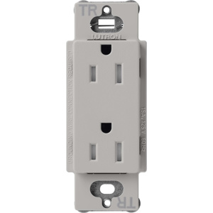 Lutron Duplex Receptacles 15 A 125 V 5-15R Commercial/Residential Satin Colors® Tamper-resistant Pebble