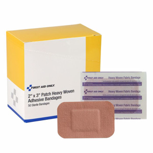 First Aid Only® Adhesive Bandages 2 x 3 in 50 Per Box Fabric *Not Made with Natual Rubber Latex*