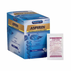 Physicians Care Aspirin Pain Relievers Aspirin 2 per Packet, 25 Packets Per Box