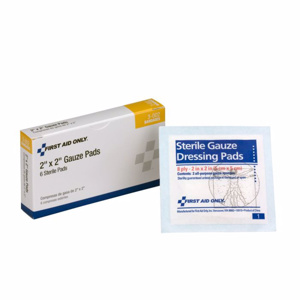 First Aid Only® Sterile Gauze Pads 2 x 2 in 6 Per Box *Not Made with Natual Rubber Latex*