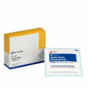 First Aid Only® Sterile Gauze Pads 3 x 3 in 10 Per Box *Not Made with Natual Rubber Latex*