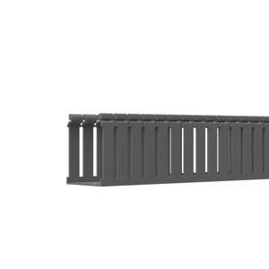 Panduit FiberRunner® Type H Hinged Wide Slot Wire Duct 3 in x 4 in x 6 ft Light Gray Cover Not Included