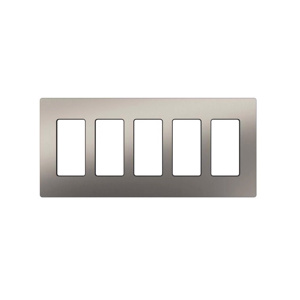 Lutron Standard Decorator Wallplates 5 Gang Stainless Steel Stainless Steel Surface