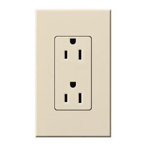 Lutron Duplex Receptacles 15 A 125 V 5-15R Commercial/Residential Nova T® Indoor use only Light Almond