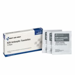 First Aid Only® BZK Antiseptic Wipes Benzalkonium Chloride 10 Wipes Per Box