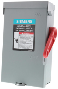 Siemens General Duty Fused Disconnects 30 A NEMA 1 240 VAC 3P4W 3 Phase