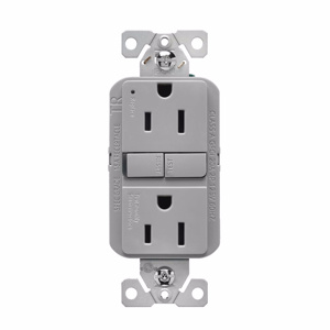 Eaton Wiring Devices TRGF15 Series Duplex GFCIs 15 A 5-15R Gray Tamper-resistant