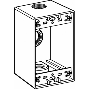 Orbit Industries Weatherproof Outlet Boxes 1 Gang 2-5/8 in Metallic 3/4 in 3 Hub