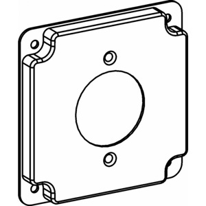 Orbit Industries 4 Square Box Industrial Covers Single Receptacle 1.75 in 1/2 in Raised