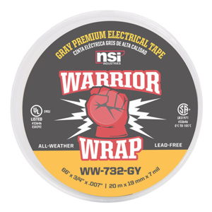 NSI Industries WW-732 Series Vinyl Electrical Tape 3/4 in x 60 ft 7 mil Gray
