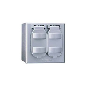 Teddico Weatherproof Outlet Box Covers 2 Duplex Receptacle 2 Gang Gray