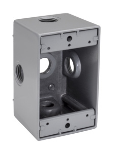 Southwire Topaz Weatherproof Outlet Boxes 1 Gang Metallic 1 in 5 Hub