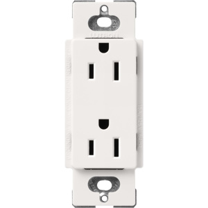Lutron Duplex Receptacles 15 A 125 V 5-15R Commercial/Residential Satin Colors® Indoor use only Architectural White