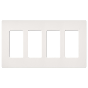 Lutron Standard Decorator Wallplates 4 Gang Architectural White Plastic Surface