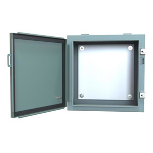 Hammond Manufacturing Wall Mount Continuous Hinge Weatherproof Enclosures 16 x 16 x 8 in Without Knockouts Gray NEMA 12/13