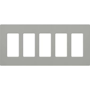 Lutron Standard Decorator Wallplates 5 Gang Gray Plastic Surface