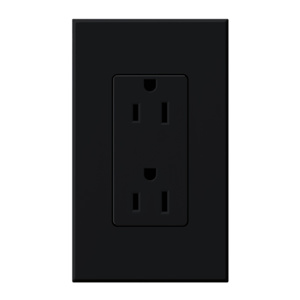Lutron Duplex Receptacles 15 A 125 V 5-15R Commercial/Residential Nova T® Indoor use only Black