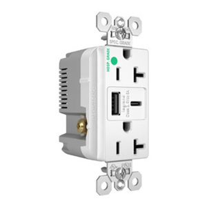 TR20HUSBAC6W 125V USB CHGR/RCP
