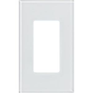 Lutron Designer Glass Faceplates 1 Gang Clear Glass with White Paint Glass Surface