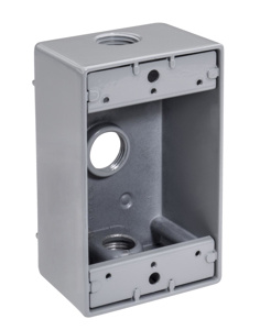 Southwire Topaz Weatherproof Outlet Boxes 1 Gang Metallic 3/4 in 3 Hub