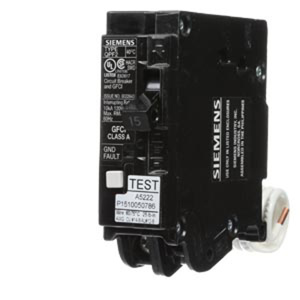 Siemens QF Plug-in GFCI Circuit Breakers 15 A 120 VAC 1 Pole