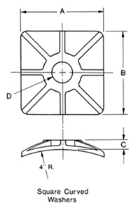 Line Hardware Square Washers 1 in Ductile Iron Hot-dip Galvanized