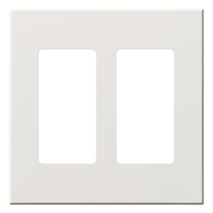Lutron Standard Decorator Wallplates 2 Gang White Plastic Surface