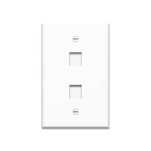 KTPDL2W 2P KEYSTONE FACEPLATE W/LBL WH