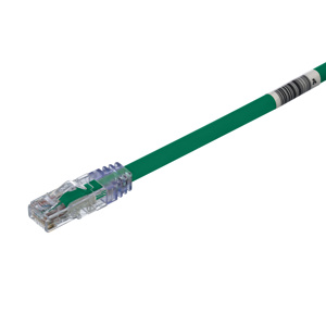 Panduit Cat6a Riser Patch Cords UTP (Unshielded Twisted Pair) RJ45, Booted 5 ft 24/4PR Green