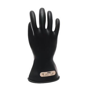 OEL Class 00 Electrical Insulating Rubber Gloves 10 Black Rubber