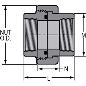 858-012C 1-1/4 CPVC UNION FPT