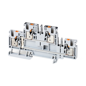 Rockwell Automation 1492-P IEC Push-in Feed-thru Fuse Terminal Blocks Push-In Multi-level, 4 Point (Side A: 2, Side B: 2) 26 - 10 AWG