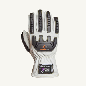 Superior Glove Endura Pro™ Impact-resistant Leather Driver Gloves XL Black/White Goatskin Leather