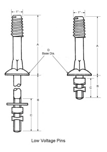 Line Hardware Low Voltage Pins Forged Steel 11-1/2 in