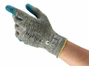 Ansell HyFlex® INTERCEPT™ Cut-resistant Gloves Medium Blue/Gray Abrasion 3, Cut A5, Heat 1, Puncture 3 Latex-free