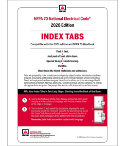 NFPA 70, 2026, National Electrical Code (NEC) Self-adhesive Index Tab Handbooks