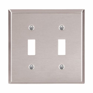 Eaton Wiring Devices Standard Toggle Wallplates 2 Gang Metallic Stainless Steel