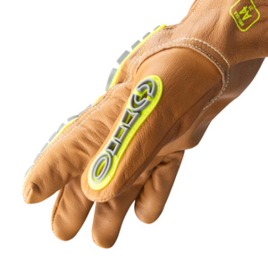 HexArmor Chrome SLT® 5071IMP Gloves 3XL Brown, Gray, High Vis Yellow Abrasion 4, Arc Flash 4, Contact Heat 3, Cut A4, Impact 2, Puncture 4 Flame Resistant
