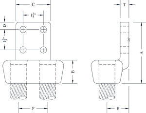WFC2-34-4B CONN TERM 2 CBL TO 4H PAD