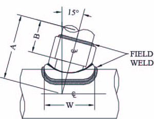 WFTT15-6464 AL WELDMNT TEE 4IN IPS 15DEG