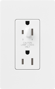 Lutron Duplex Receptacles 15 A 125 V 5-15R Specification Satin Colors® Indoor use only Snow