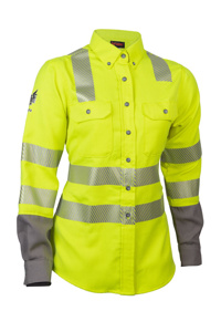 NSA FR DRIFIRE® High Vis Reflective Lightweight Shirts Small Fluorescent Yellow Female