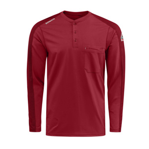 STL2RD-XL FLEX KNIT HENLEY RED/XL