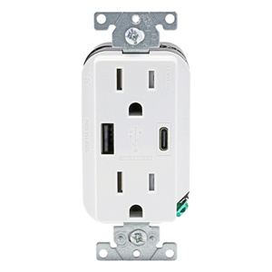 AC1X3-W DECO TYP AC USB 15A 27W WHT