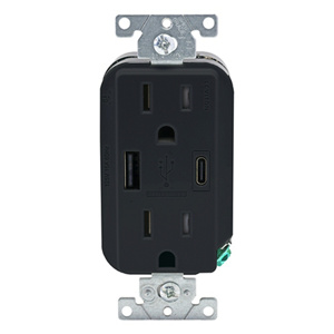AC1X3-E DECO TYP AC USB 15A 27W BLK