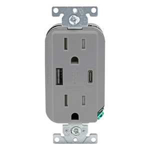 AC1X3-GY DECO TYP AC USB 15A 27W GRY